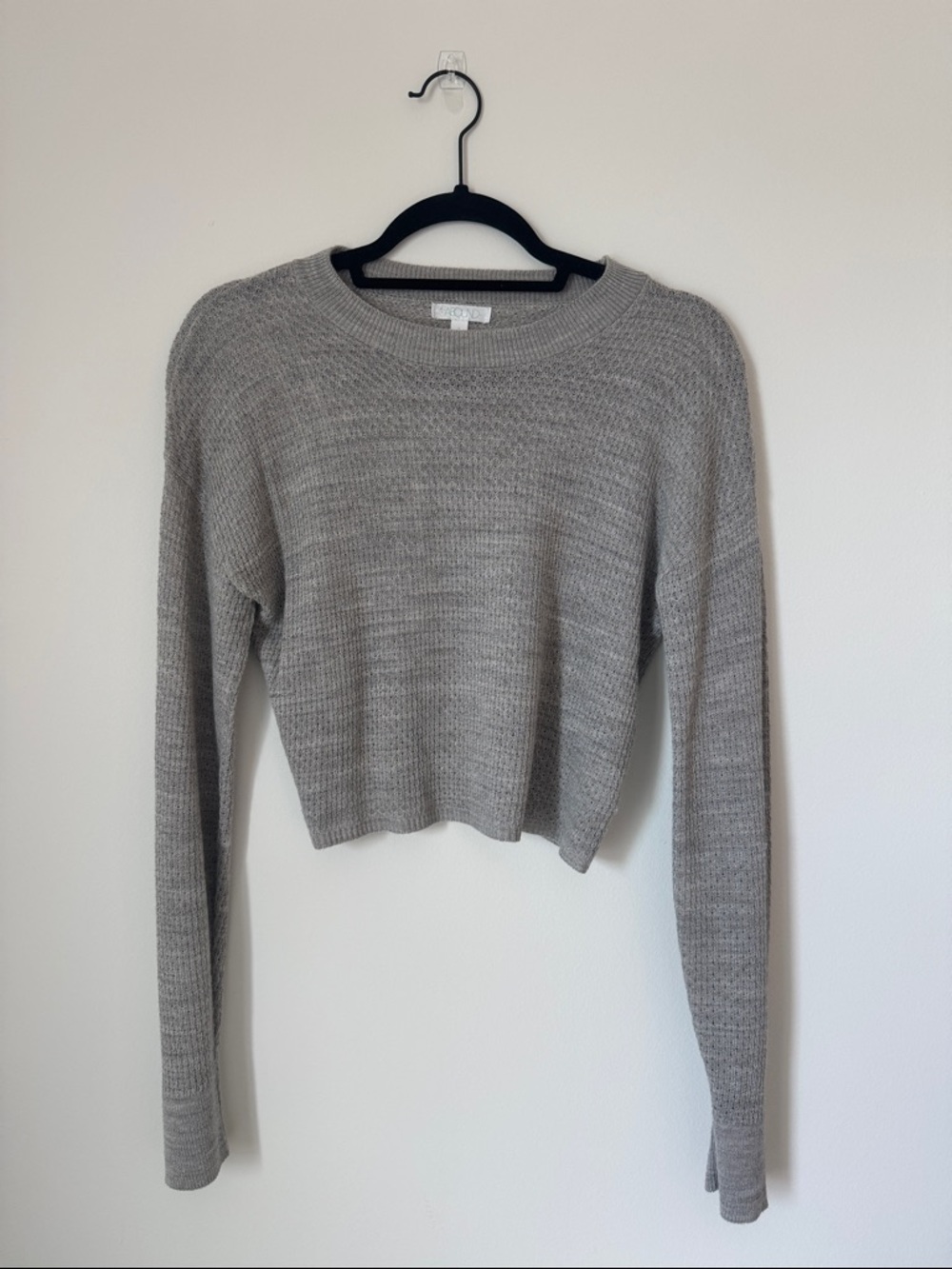 Abound Heather Gray Textured Knit Sweater